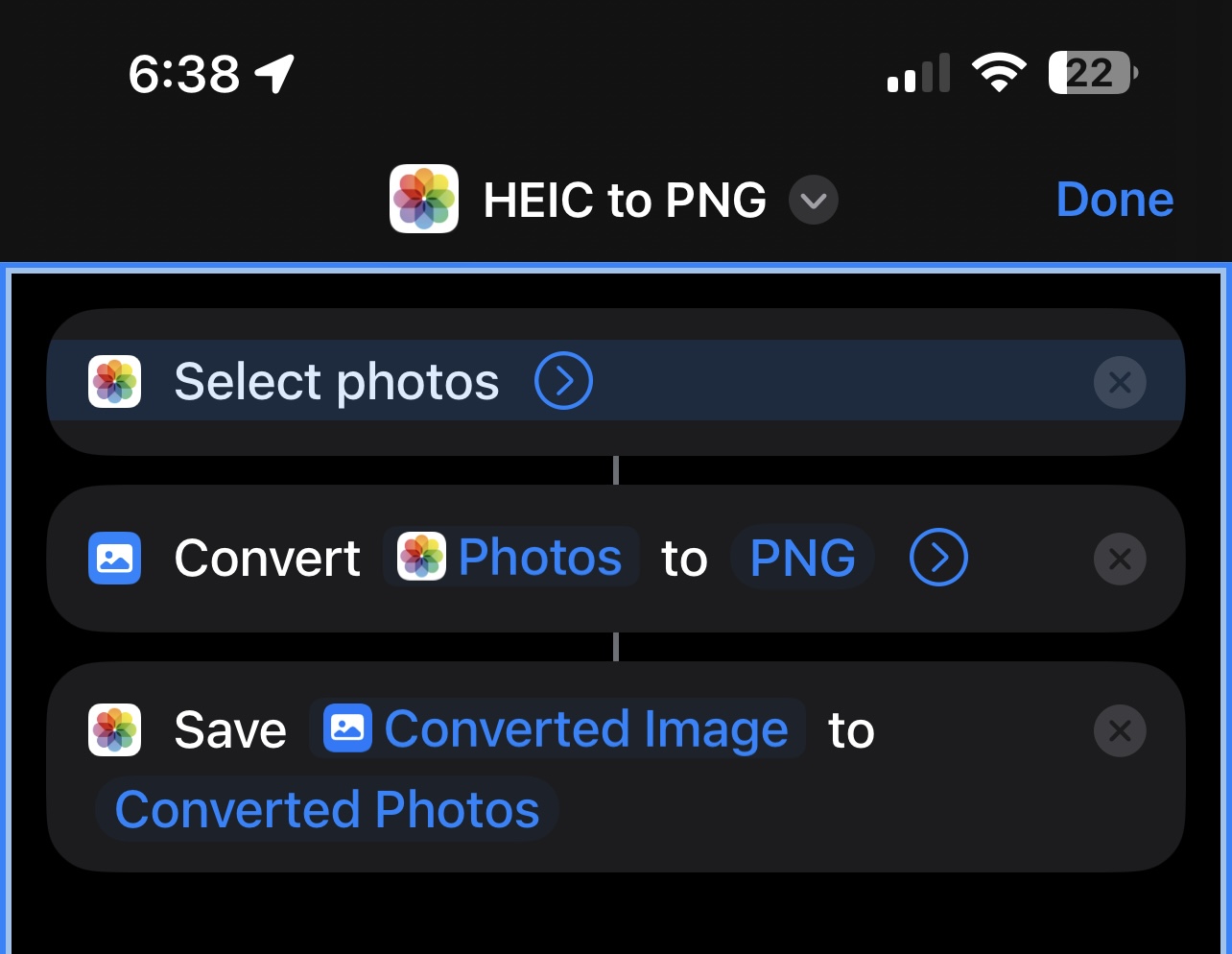 HEIC to PNG Converter Shortcut